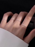 Simple Style Solid Color Stainless Steel Open Rings sku image 1