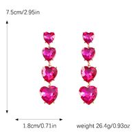 1 Pair Elegant Vintage Style Lady Heart Shape Plating Inlay Alloy Artificial Rhinestones Gold Plated Drop Earrings main image 2