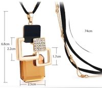 Elegant Lady Geometric Alloy Plating Inlay Artificial Gemstones Women's Sweater Chain main image 2