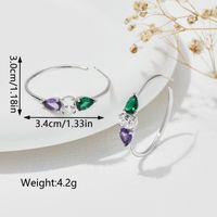 1 Pair Ig Style Simple Style Color Block Plating Inlay Copper Zircon Palladium White K Gold Ear Studs main image 2