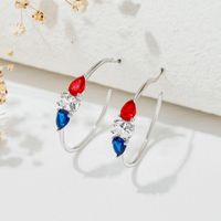 1 Pair Ig Style Simple Style Color Block Plating Inlay Copper Zircon Palladium White K Gold Ear Studs main image 4