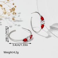 1 Pair Ig Style Simple Style Color Block Plating Inlay Copper Zircon Palladium White K Gold Ear Studs main image 3