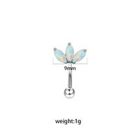 Simple Style Geometric Heart Shape Floral Stainless Steel Copper Plating Inlay Rhinestones Zircon White Gold Plated Gold Plated Eyebrow Nails sku image 13