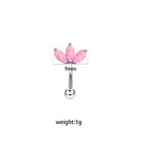 Simple Style Geometric Heart Shape Floral Stainless Steel Copper Plating Inlay Rhinestones Zircon White Gold Plated Gold Plated Eyebrow Nails sku image 14
