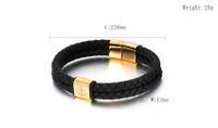 Simple Style Geometric Anchor Cowhide Titanium Steel Plating 18K Gold Plated Men's Bangle main image 2