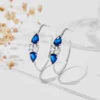 1 Pair Ig Style Simple Style Color Block Plating Inlay Copper Zircon Palladium White K Gold Ear Studs sku image 3