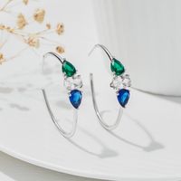 1 Pair Ig Style Simple Style Color Block Plating Inlay Copper Zircon Palladium White K Gold Ear Studs sku image 10