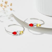 1 Pair Ig Style Simple Style Color Block Plating Inlay Copper Zircon Palladium White K Gold Ear Studs sku image 11