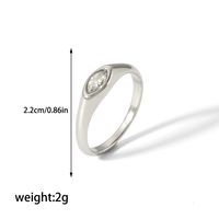 304 Stainless Steel Casual Korean Style Plating Inlay Round Zircon Rings sku image 4