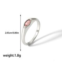 304 Stainless Steel Casual Korean Style Plating Inlay Round Zircon Rings sku image 7