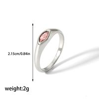 304 Stainless Steel Casual Korean Style Plating Inlay Round Zircon Rings sku image 8