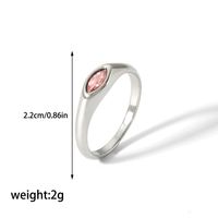 304 Stainless Steel Casual Korean Style Plating Inlay Round Zircon Rings sku image 9