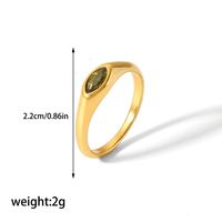 304 Stainless Steel Casual Korean Style Plating Inlay Round Zircon Rings sku image 12