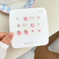Fashion Heart Shape Flower Butterfly Alloy Plating Women's Earrings 1 Set sku image 27