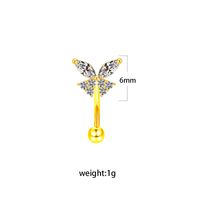 Simple Style Geometric Heart Shape Floral Stainless Steel Copper Plating Inlay Rhinestones Zircon White Gold Plated Gold Plated Eyebrow Nails sku image 10
