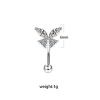 Simple Style Geometric Heart Shape Floral Stainless Steel Copper Plating Inlay Rhinestones Zircon White Gold Plated Gold Plated Eyebrow Nails sku image 1