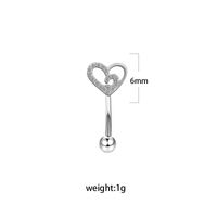 Simple Style Geometric Heart Shape Floral Stainless Steel Copper Plating Inlay Rhinestones Zircon White Gold Plated Gold Plated Eyebrow Nails sku image 6