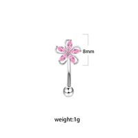Simple Style Geometric Heart Shape Floral Stainless Steel Copper Plating Inlay Rhinestones Zircon White Gold Plated Gold Plated Eyebrow Nails sku image 5