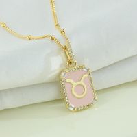 Fashion Constellation Copper Gold Plated Zircon Pendant Necklace main image 6