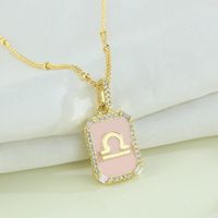 Fashion Constellation Copper Gold Plated Zircon Pendant Necklace main image 5