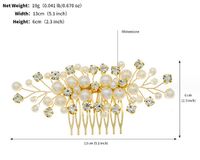 Women's Sweet Geometric Solid Color Alloy Plating Inlay Artificial Pearls Rhinestones Insert Comb main image 2