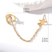 1 Piece Vintage Style Star Moon Plating Inlay Copper Zircon Gold Plated Ear Cuffs main image 2