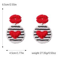 1 Pair Elegant Heart Shape Plastic Cloth Drop Earrings main image 2