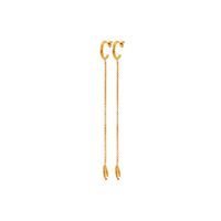 1 Pair Elegant Geometric Solid Color Chain 304 Stainless Steel 18K Gold Plated Drop Earrings sku image 2