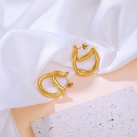 1 Pair Simple Style Geometric Plating 304 Stainless Steel 18K Gold Plated Ear Studs main image 3