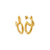 1 Pair Simple Style Geometric Plating 304 Stainless Steel 18K Gold Plated Ear Studs sku image 1