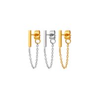 1 Pair Vintage Style Geometric Solid Color Plating Chain Titanium Steel 18K Gold Plated Drop Earrings main image 4