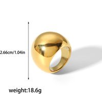304 Stainless Steel 18K Gold Plated Retro Roman Style Polishing Plating Circle Waves Rings main image 3