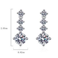 1 Pair Elegant Sweet Solid Color Plating Inlay Sterling Silver Zircon White Gold Plated Drop Earrings main image 2