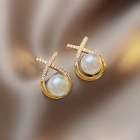 1 Pair Elegant Luxurious Shiny Geometric Plating Inlay Sterling Silver Zircon 18k Gold Plated Ear Studs main image 3