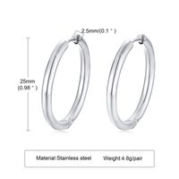 1 Pair Simple Style Solid Color Plating 304 Stainless Steel Hoop Earrings sku image 3