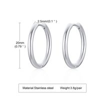 1 Pair Simple Style Solid Color Plating 304 Stainless Steel Hoop Earrings sku image 2