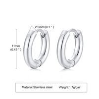 1 Pair Simple Style Solid Color Plating 304 Stainless Steel Hoop Earrings sku image 1