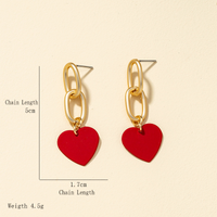 Simple Fashion Heart-shaped Tassel Earrings main image 7