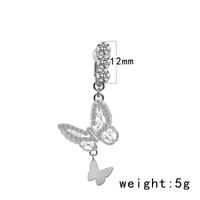 Casual Moon Heart Shape Floral Stainless Steel Copper Epoxy Inlay Rhinestones Zircon White Gold Plated Belly Ring sku image 14