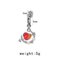 Casual Moon Heart Shape Floral Stainless Steel Copper Epoxy Inlay Rhinestones Zircon White Gold Plated Belly Ring sku image 8