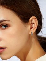 1 Pair Simple Style Geometric Plating Inlay 304 Stainless Steel Zircon 14K Gold Plated Hoop Earrings main image 6