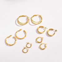 1 Pair Fashion Circle Plating 201 Stainless Steel Gold Plated Earrings main image 3
