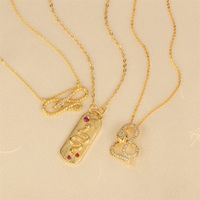 Vintage Style Simple Style Snake Copper 18k Gold Plated Zircon Pendant Necklace In Bulk main image 6