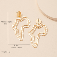 Pendientes De Mapa Africano Huecos Diseño Nicho Nuevos Pendientes Retro Para Mujer main image 6