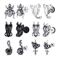 1 Pièce Style Vintage Animal Émail Placage Incruster Acier Inoxydable 304 Zircon Boucles D'Oreilles main image 11