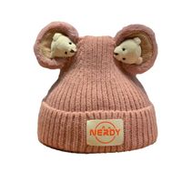 Children Unisex Cute Animal Jacquard Wool Cap main image 4