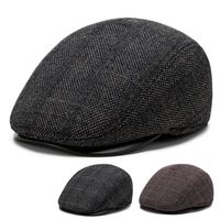 Men's Retro Simple Style Solid Color Curved Eaves Beret Hat main image 1