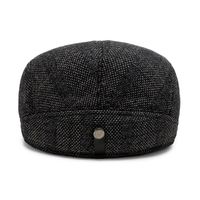 Men's Retro Simple Style Solid Color Curved Eaves Beret Hat main image 3