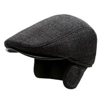 Men's Retro Simple Style Solid Color Curved Eaves Beret Hat main image 2
