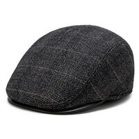 Men's Retro Simple Style Solid Color Curved Eaves Beret Hat sku image 1